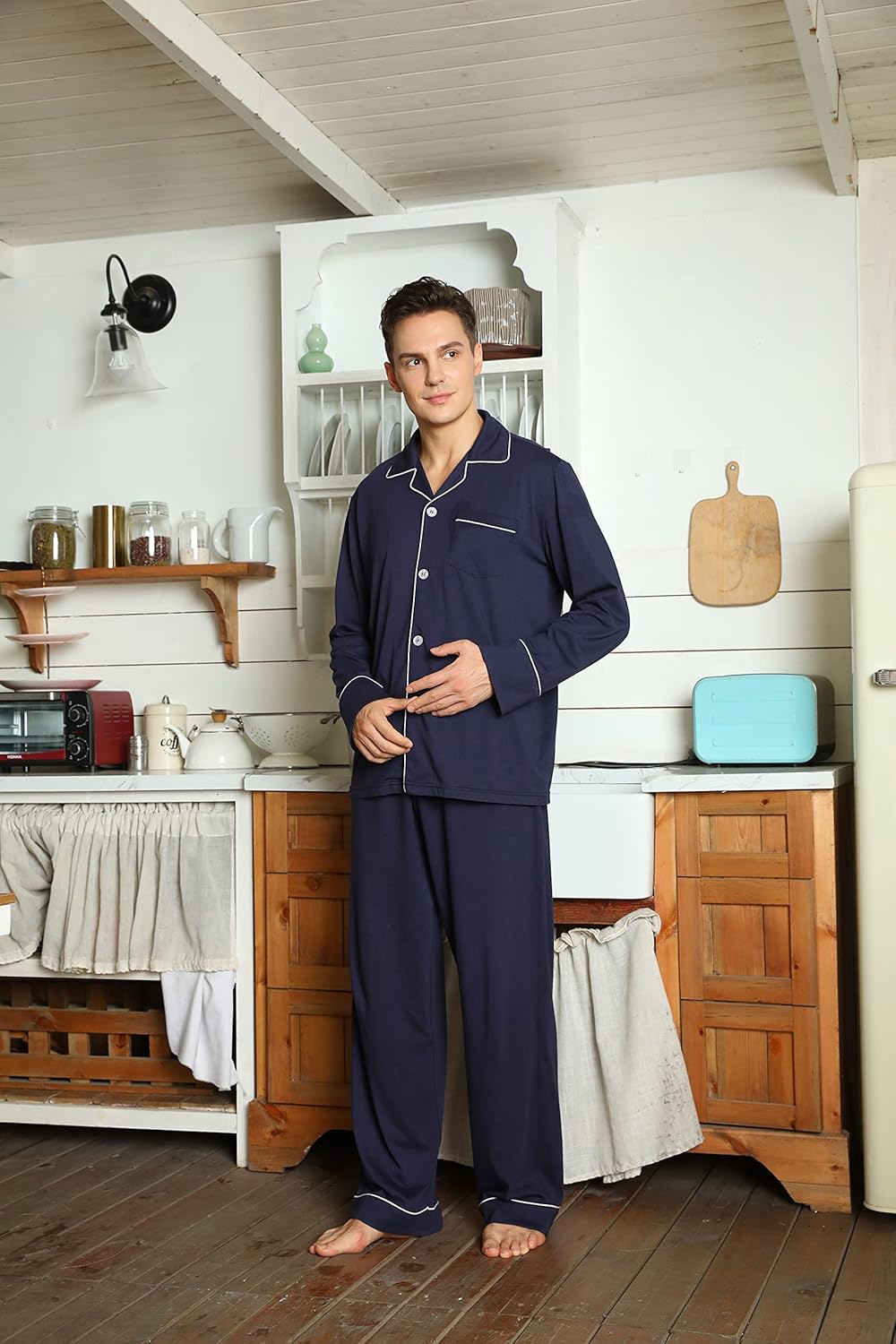 Comfortable Cotton Men's Pajama - Leo-Black-S-Nora Luxe