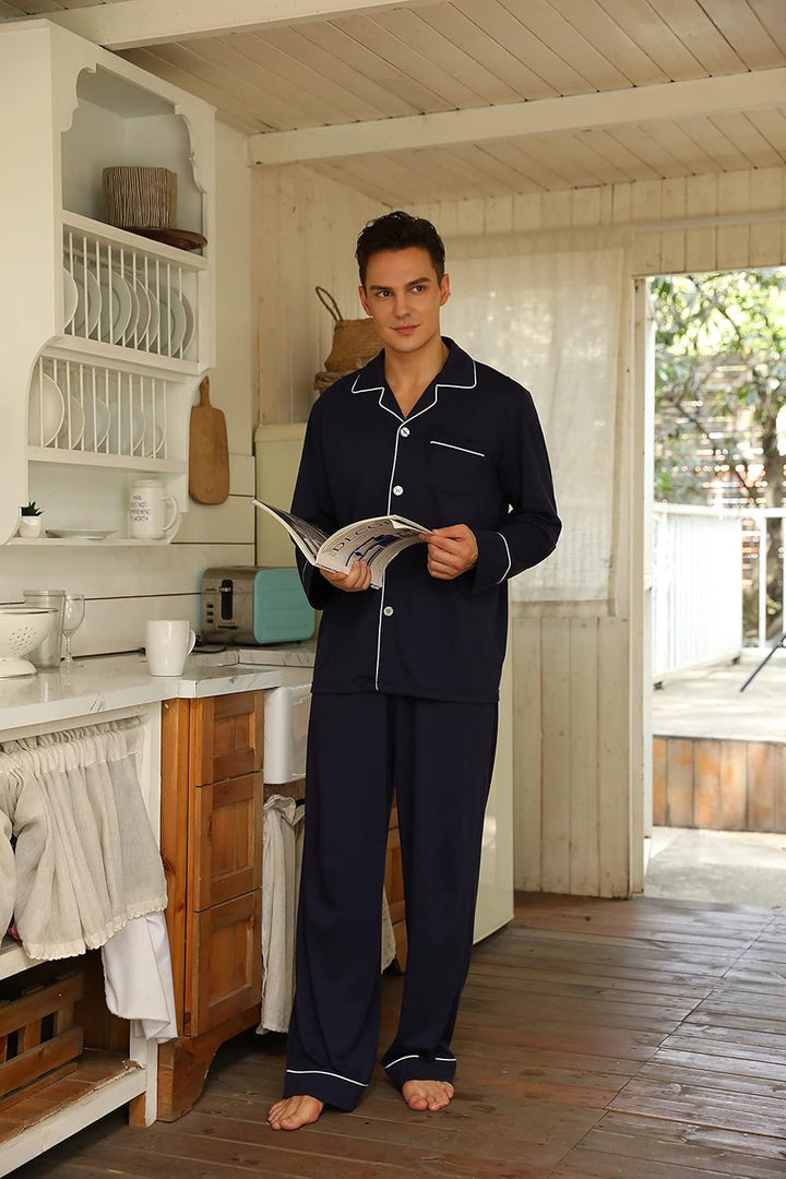 Comfortable Cotton Men's Pajama - Leo-Black-S-Nora Luxe