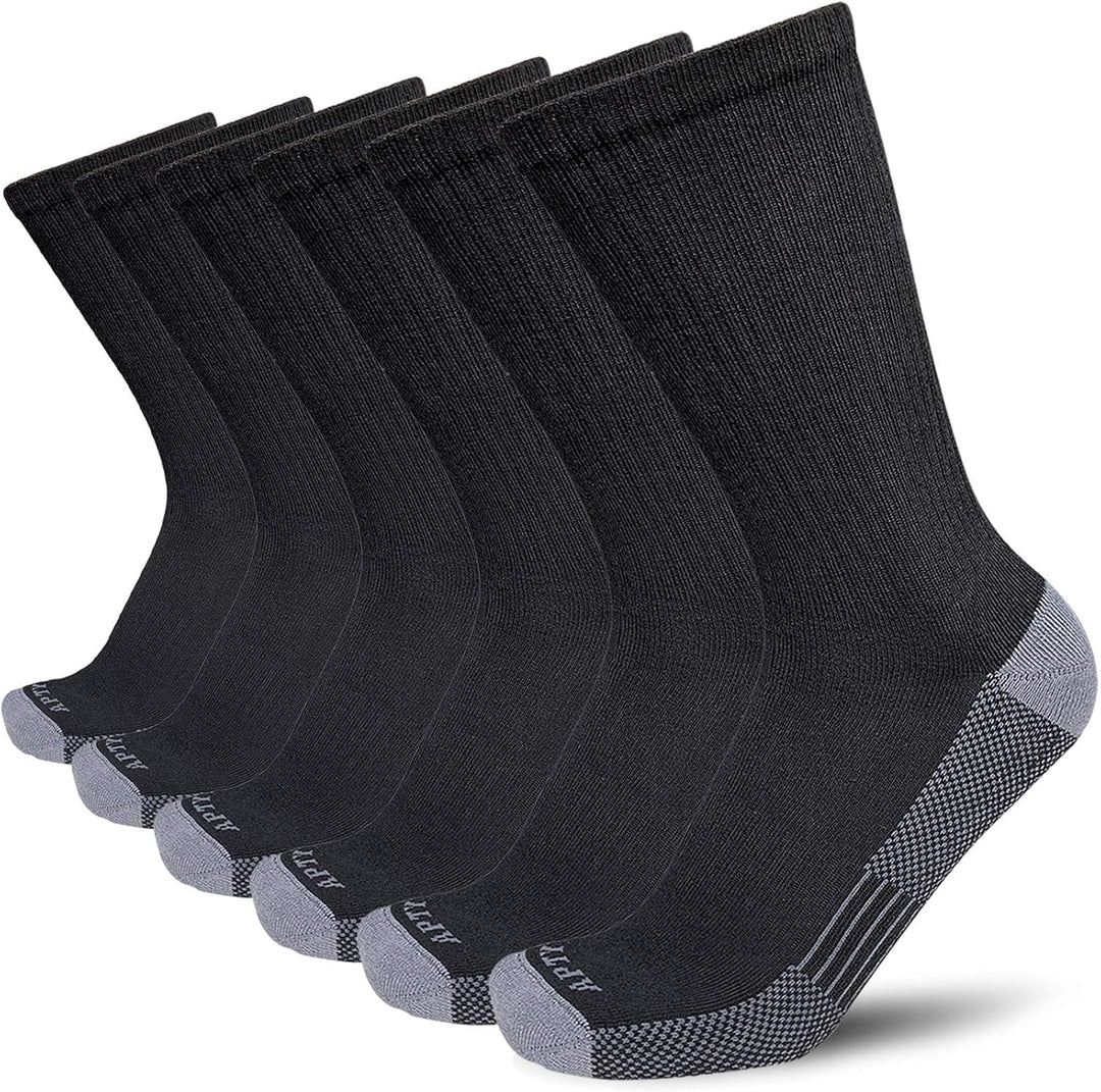 Comfortable Cotton Sports Socks (4 or 6 Pairs) - Lucas-Black (6 Pairs)-Nora Luxe