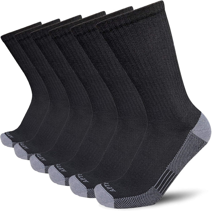 Comfortable Cotton Sports Socks (4 or 6 Pairs) - Lucas-Black (6 Pairs)-Nora Luxe
