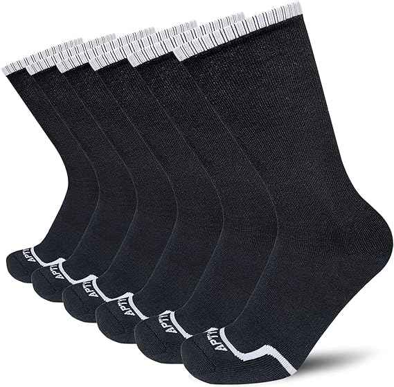 Comfortable Cotton Sports Socks (4 or 6 Pairs) - Lucas-Black/White (6 Pairs)-Nora Luxe