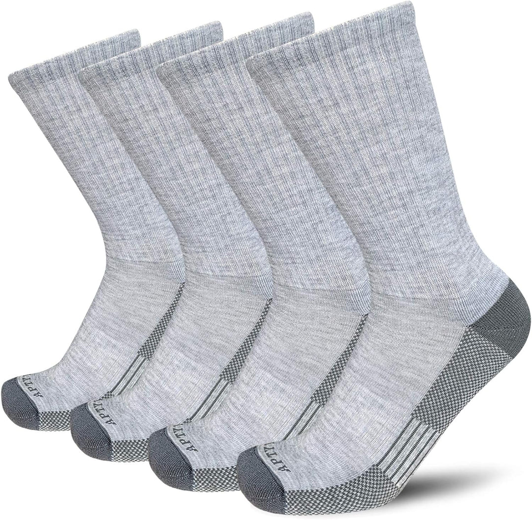 Comfortable Cotton Sports Socks (4 or 6 Pairs) - Lucas-Light gray (4 pairs)-Nora Luxe