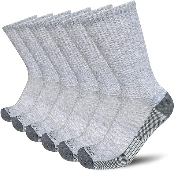 Comfortable Cotton Sports Socks (4 or 6 Pairs) - Lucas-Light gray (6 pairs)-Nora Luxe