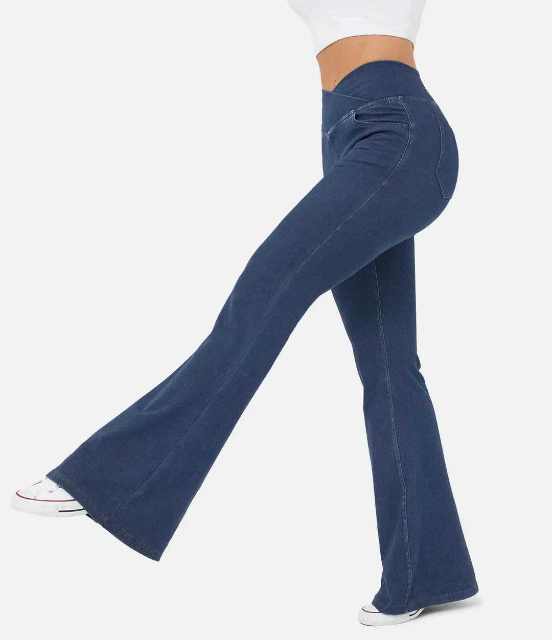 Comfortable Curvy High Waist Jeans - Aria-Dark blue-XS-Nora Luxe