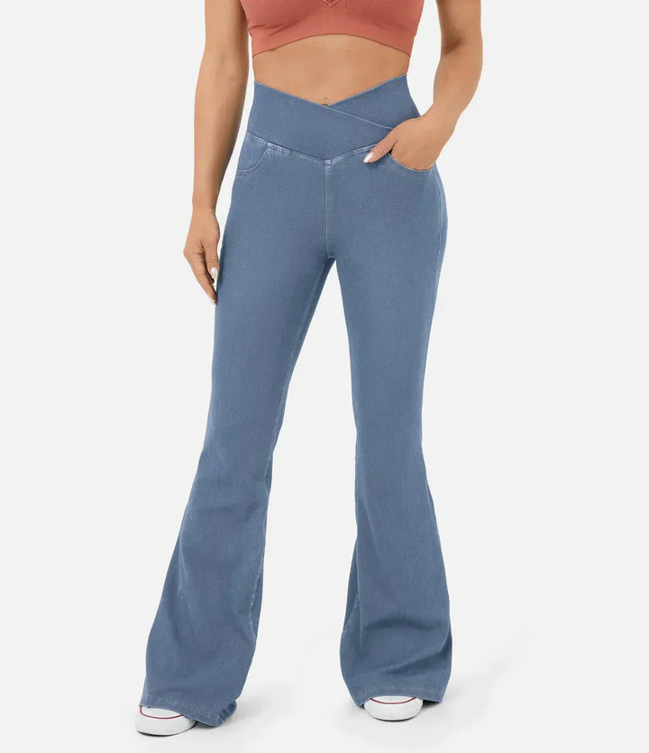 Comfortable Curvy High Waist Jeans - Aria-Light blue-XS-Nora Luxe