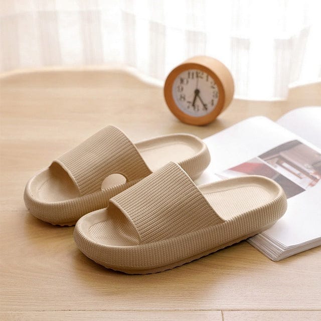 Comfortable Cushioned Slippers - Nora-Beige-4/4.5-The Livary