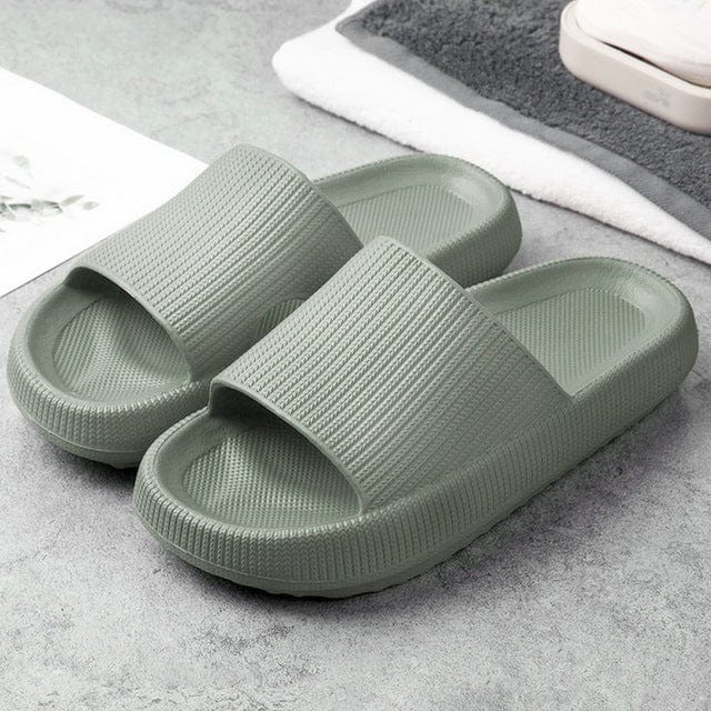 Comfortable Cushioned Slippers - Nora-Green-4/4.5-The Livary