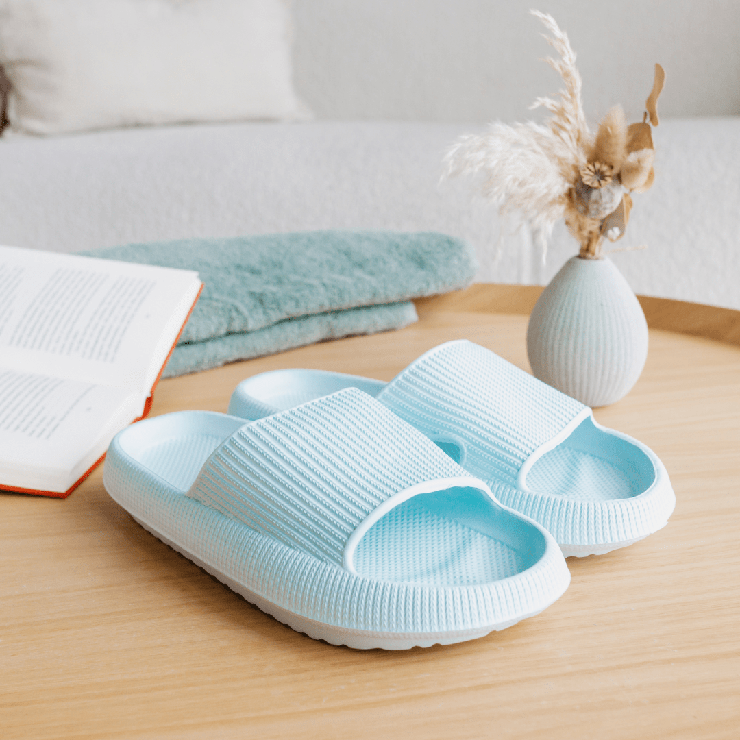 Comfortable Cushioned Slippers - Nora-Turquoise-4/4.5-The Livary