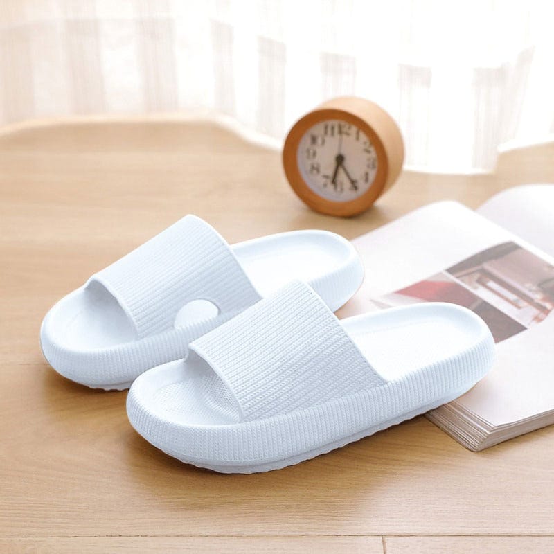 Comfortable Cushioned Slippers - Nora-White-4/4.5-The Livary