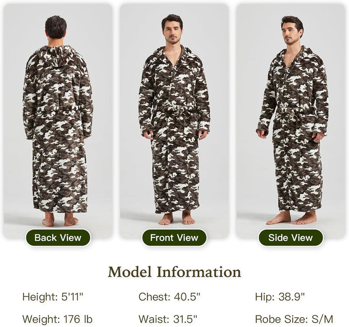 Comfortable Flannel Men's Bathrobe - James-Black-S/M-Nora Luxe