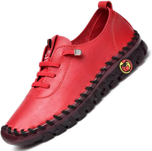 Comfortable Flat Women's Loafer – Ella-Red-4.5-The Livary