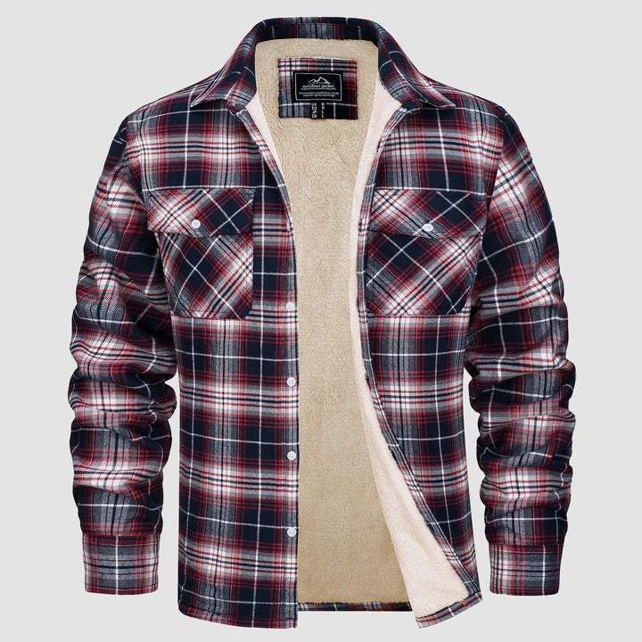 Comfortable Fleece Shirt - Ruben-White Red-S-Nora Luxe