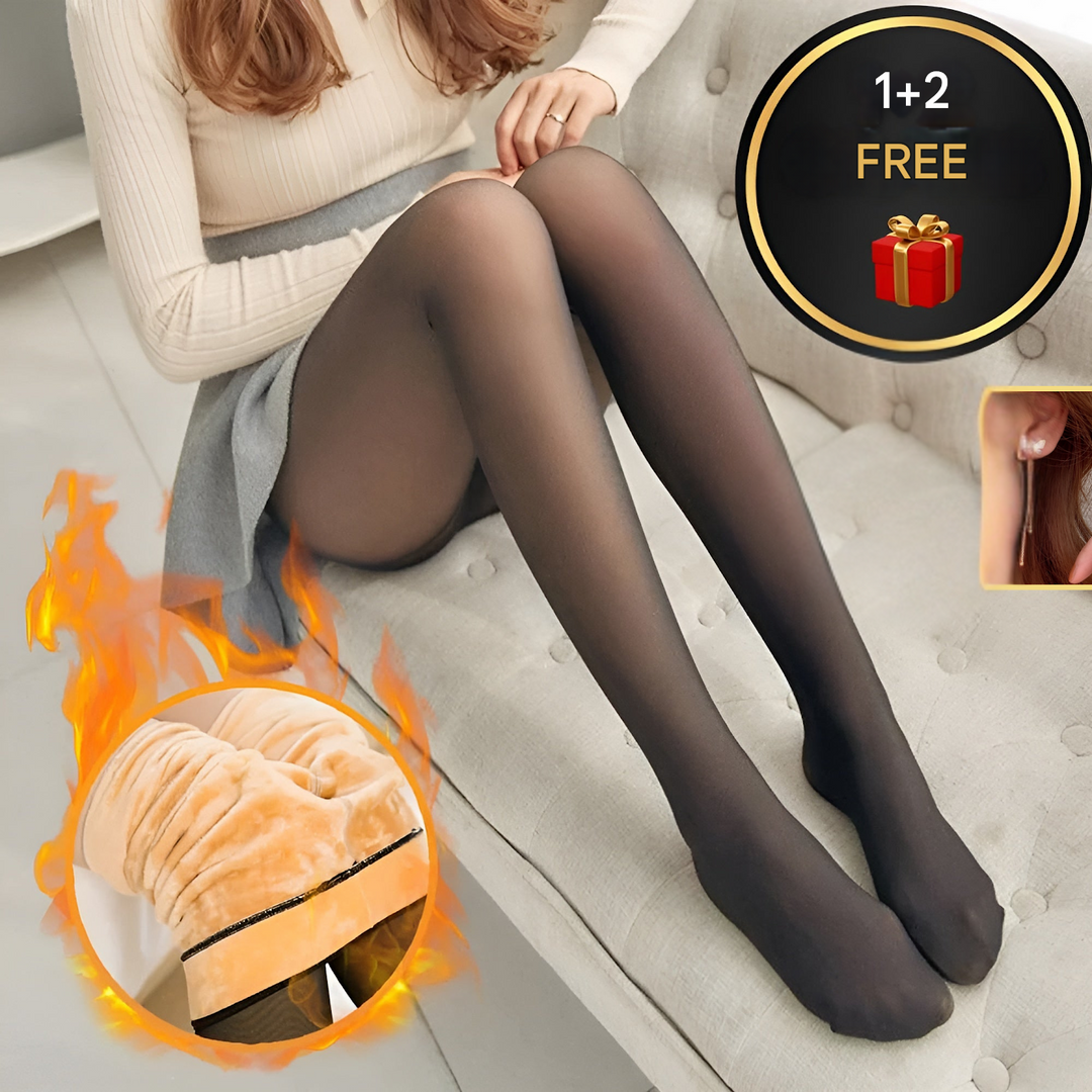 Comfortable Fleece Tights - Bella-Black-50~70 KG ≈ 110~154 lbs-Nora Luxe