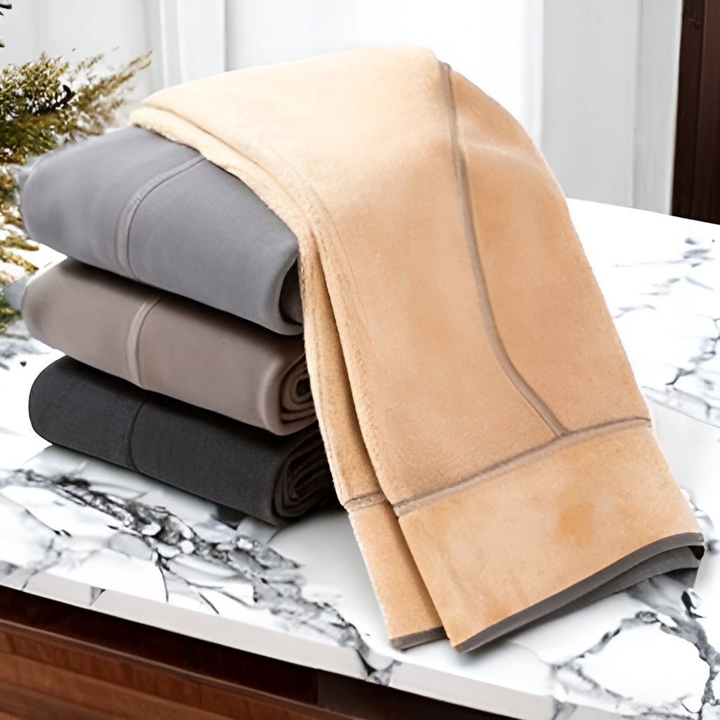 Comfortable Fleece Tights - Bella-Black-50~70 KG ≈ 110~154 lbs-Nora Luxe