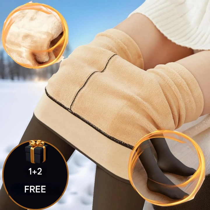 Comfortable Fleece Tights - Bella-Black-50~70 KG ≈ 110~154 lbs-Nora Luxe