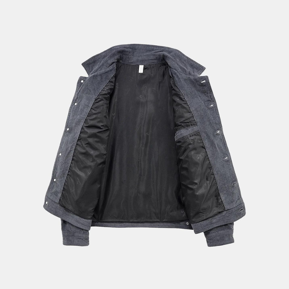 Comfortable Grey Corduroy Jacket - Rover-M-Nora Luxe