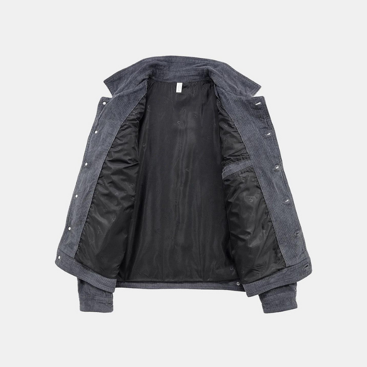 Comfortable Grey Corduroy Jacket - Rover-M-Nora Luxe