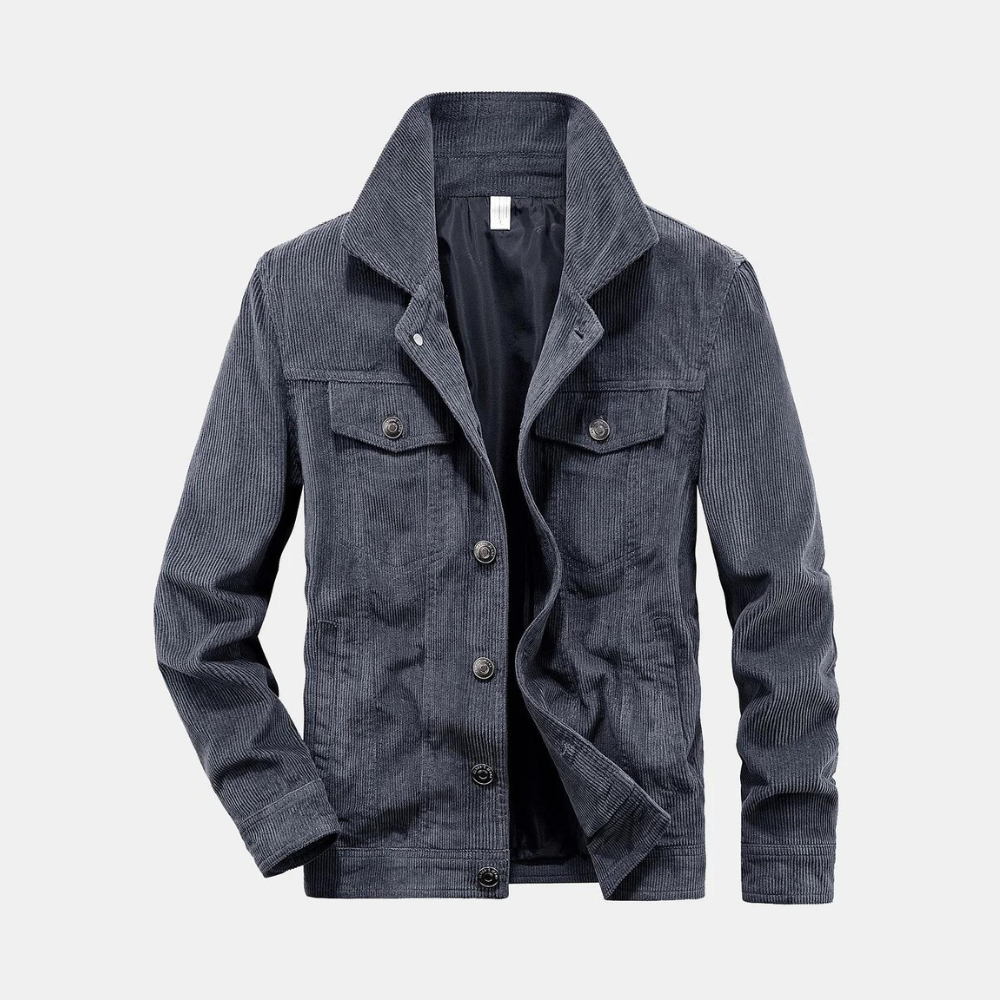 Comfortable Grey Corduroy Jacket - Rover-M-Nora Luxe