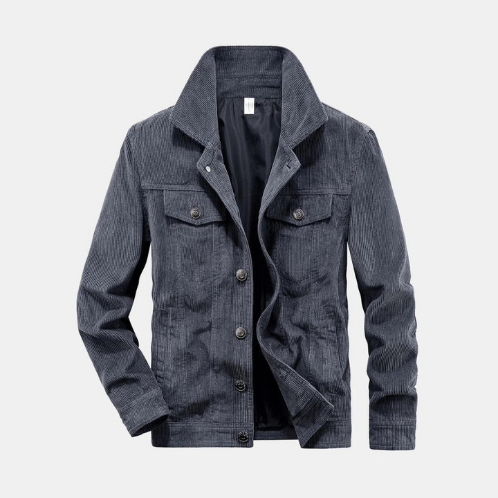 Comfortable Grey Corduroy Jacket - Rover-M-Nora Luxe