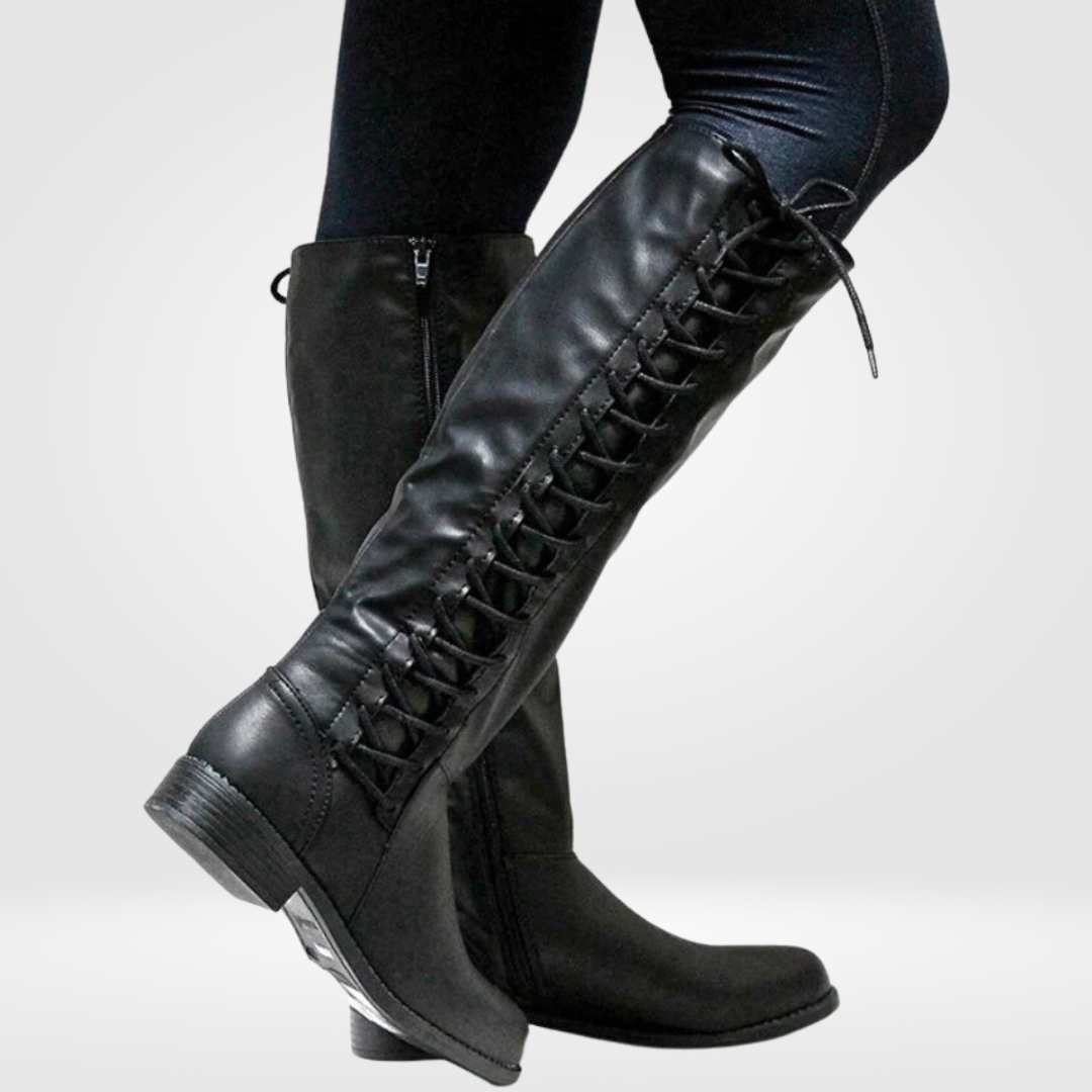 Comfortable High Women's Boots - Elena-Black-3.0-Nora Luxe