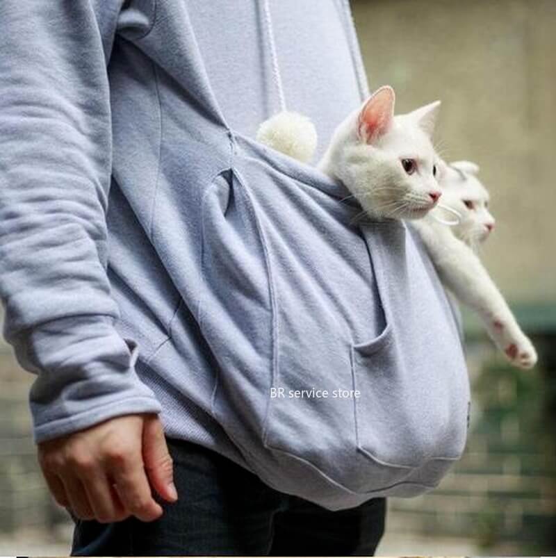 Comfortable Hoodie with Cat Pocket - CozyPurr-Black-S-Nora Luxe
