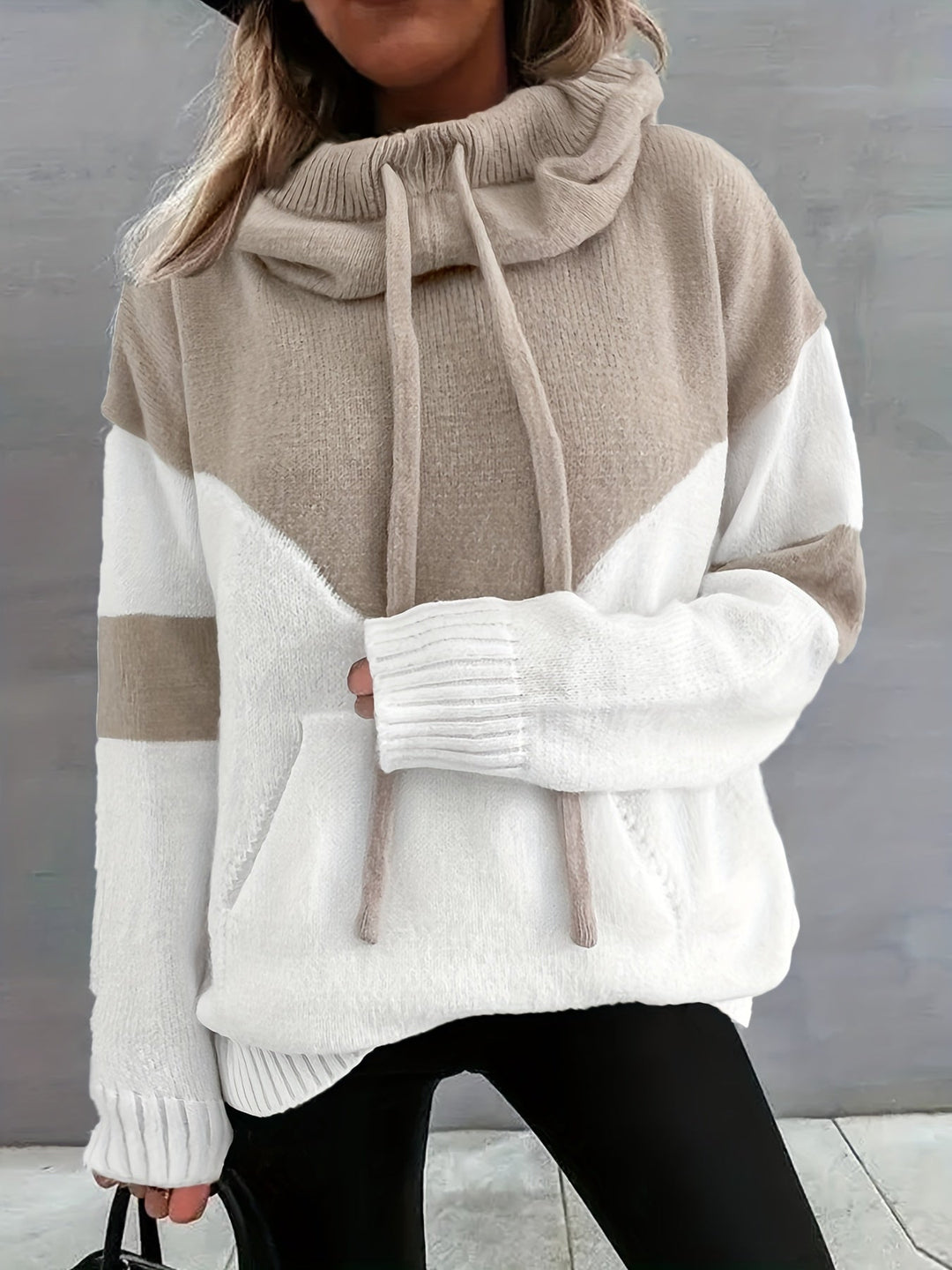 Comfortable Hoodie with Drawstring - Maya-Beige-S-Nora Luxe