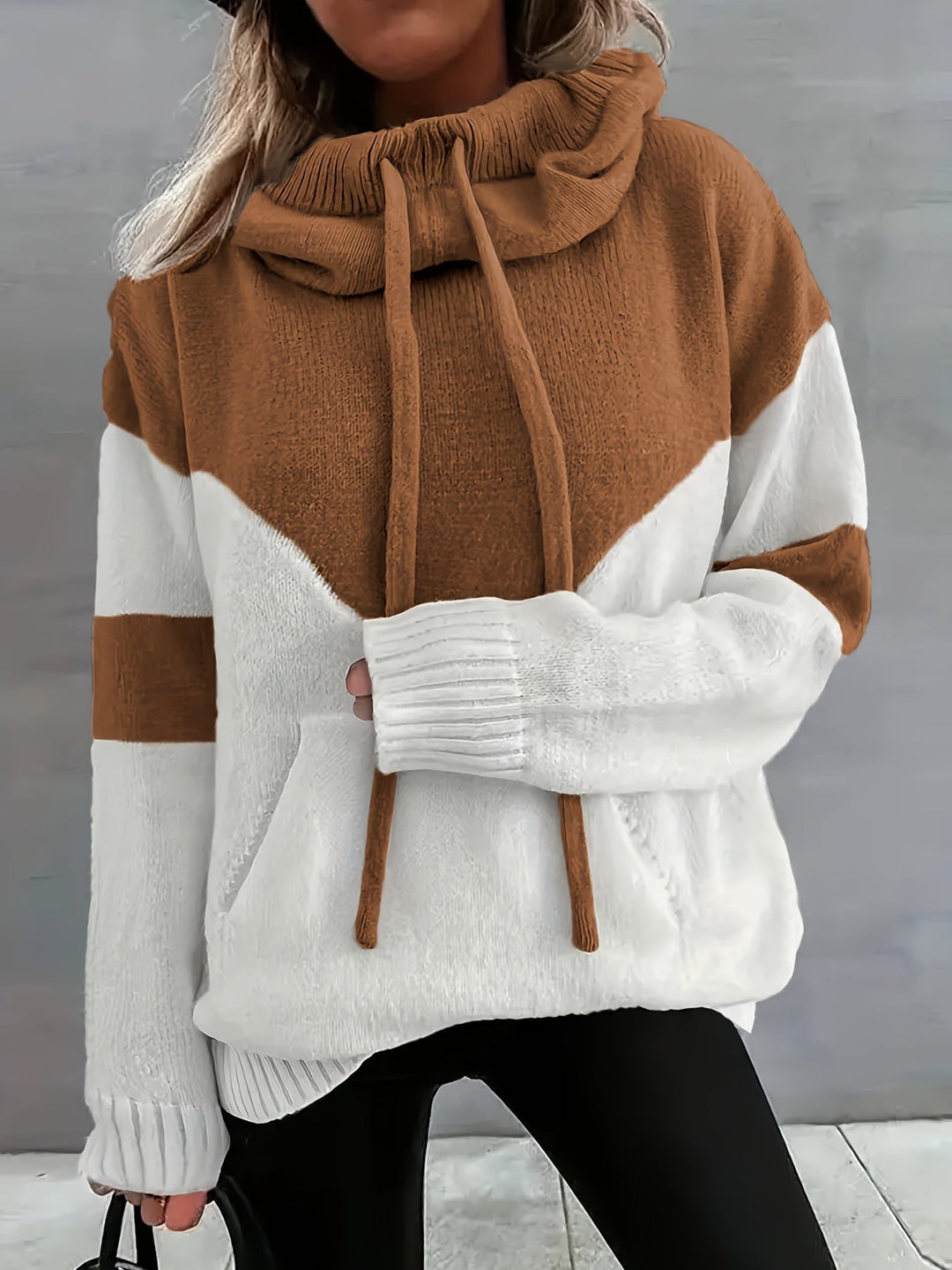 Comfortable Hoodie with Drawstring - Maya-Brown-S-Nora Luxe