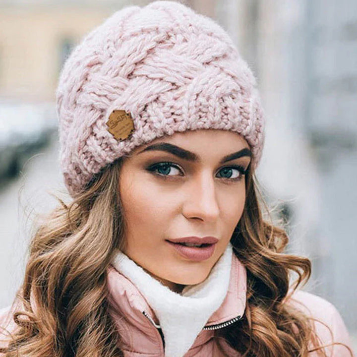 Comfortable Knitted Hat - Elena-Pink-Nora Luxe