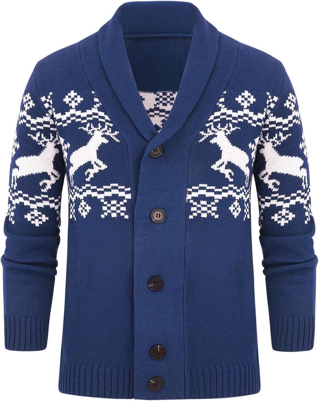 Comfortable Knitted Men's Cardigan - Lucas-Blue-M-Nora Luxe