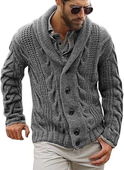 Comfortable Knitted Men's Cardigan - Lucas-Gray-M-Nora Luxe