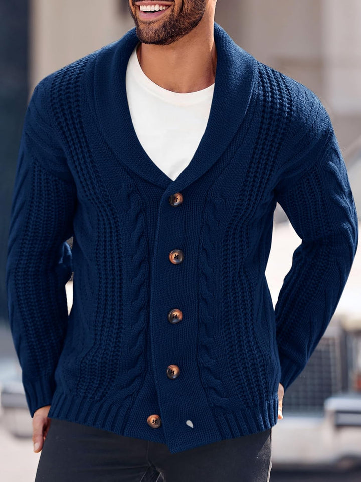 Comfortable Knitted Men's Cardigan - Lucas-Green-M-Nora Luxe