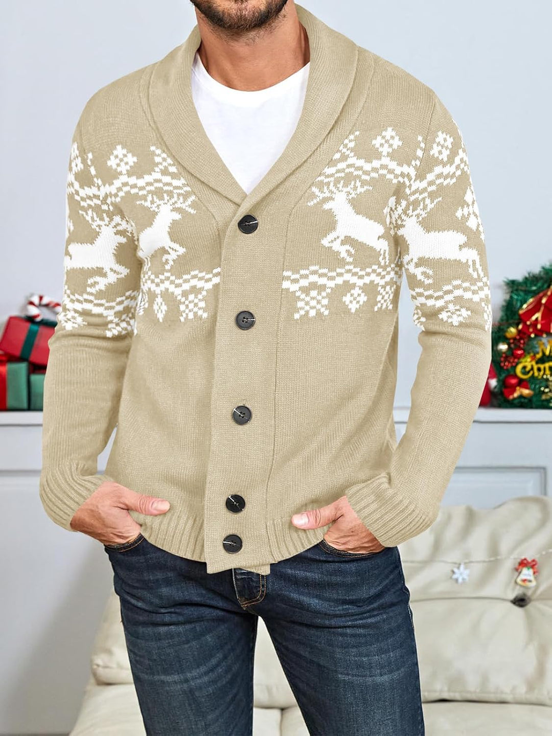 Comfortable Knitted Men's Cardigan - Lucas-Green-M-Nora Luxe