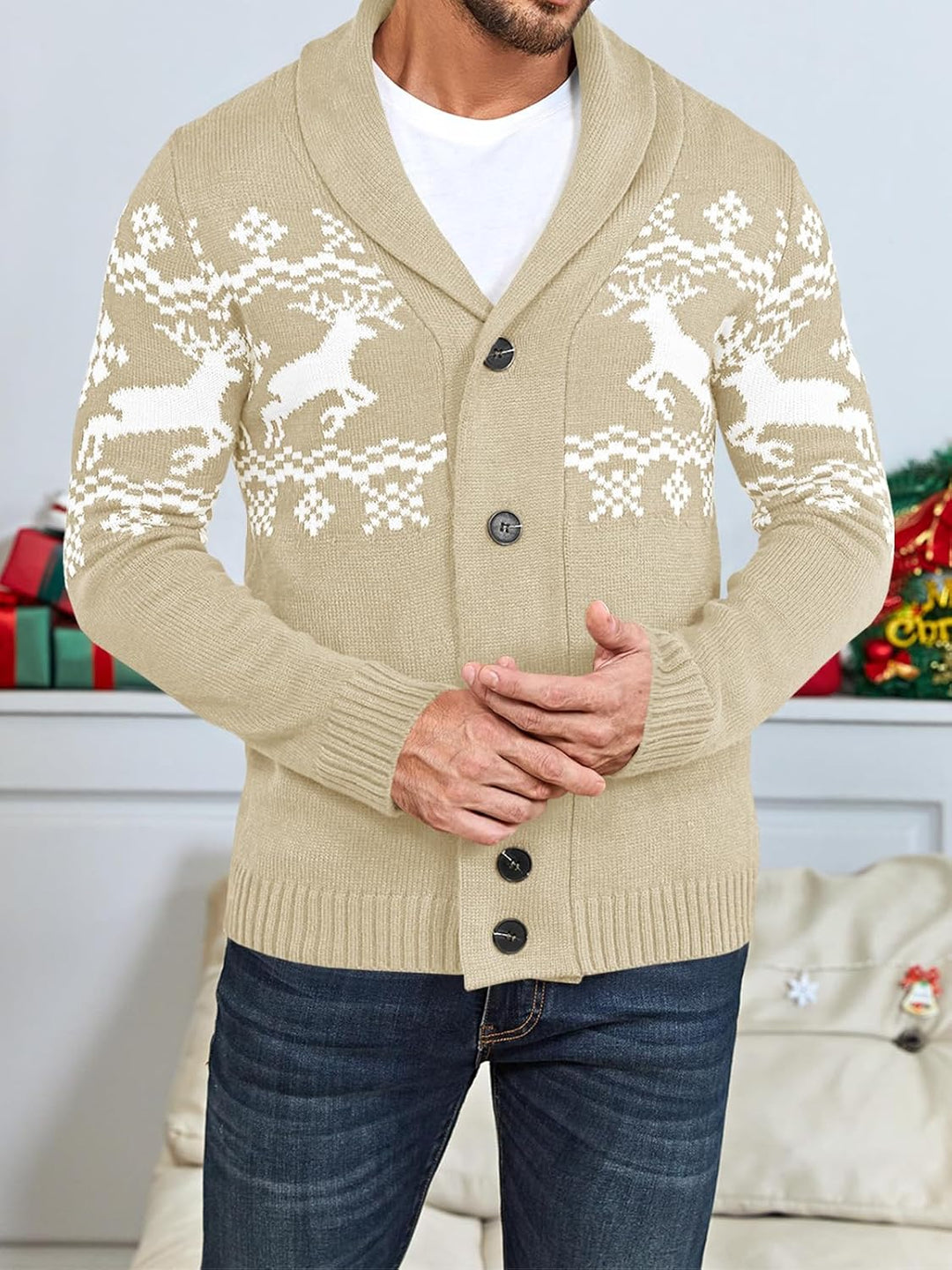 Comfortable Knitted Men's Cardigan - Lucas-Green-M-Nora Luxe