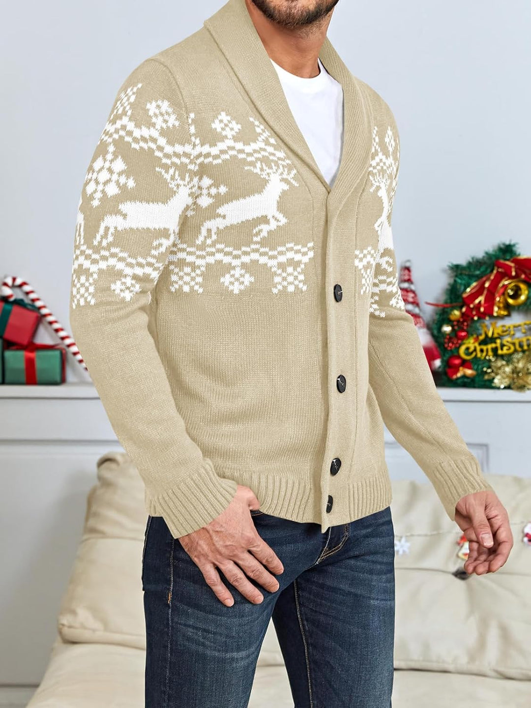Comfortable Knitted Men's Cardigan - Lucas-Green-M-Nora Luxe