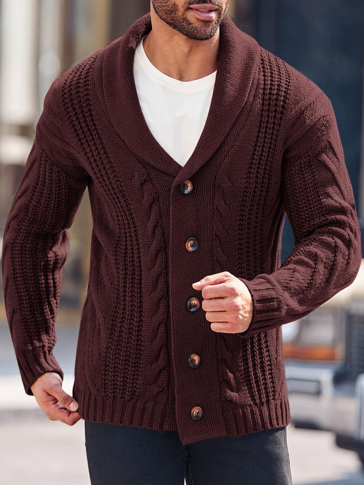 Comfortable Knitted Men's Cardigan - Lucas-Green-M-Nora Luxe