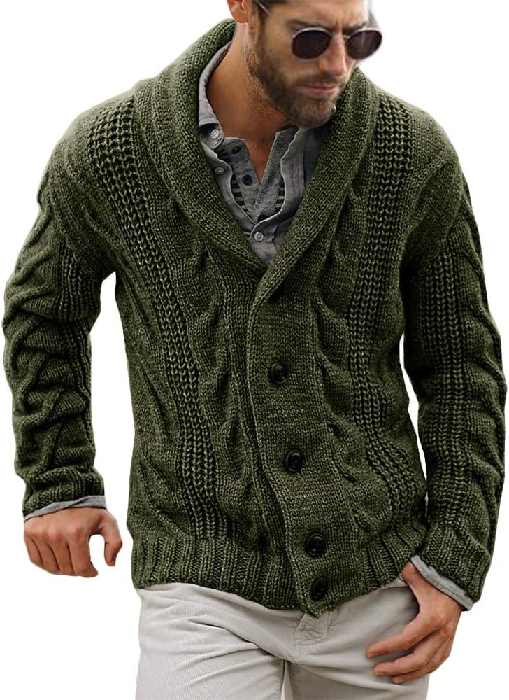 Comfortable Knitted Men's Cardigan - Lucas-Green-M-Nora Luxe