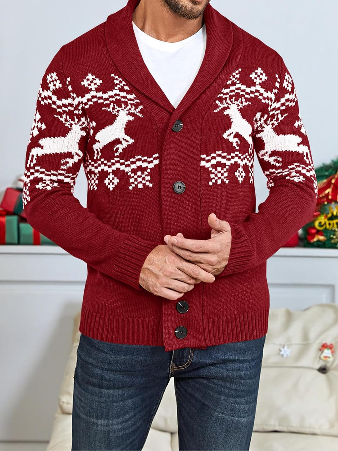 Comfortable Knitted Men's Cardigan - Lucas-Green-M-Nora Luxe