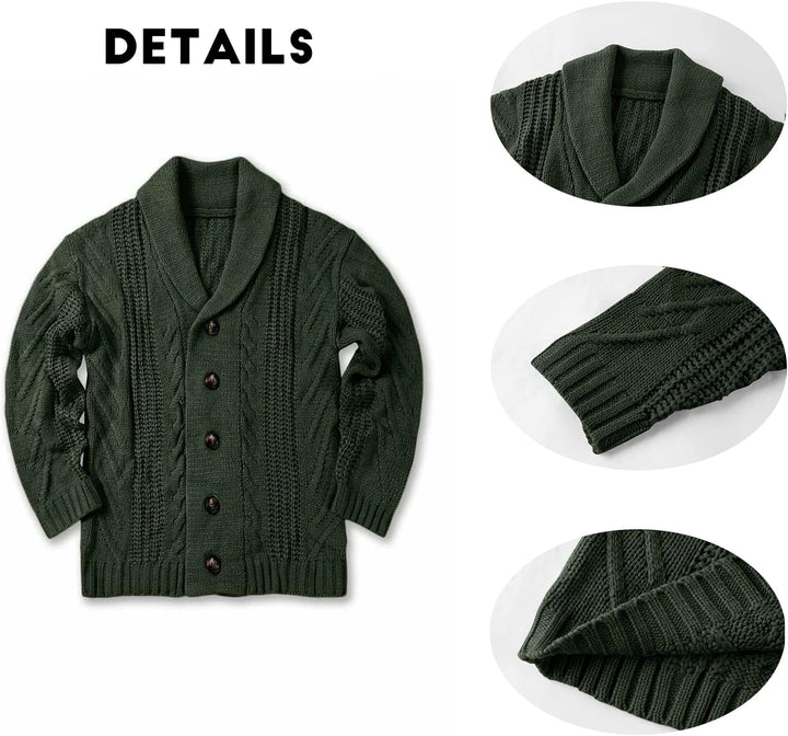 Comfortable Knitted Men's Cardigan - Lucas-Green-M-Nora Luxe
