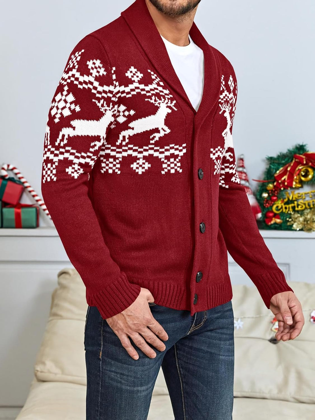 Comfortable Knitted Men's Cardigan - Lucas-Green-M-Nora Luxe