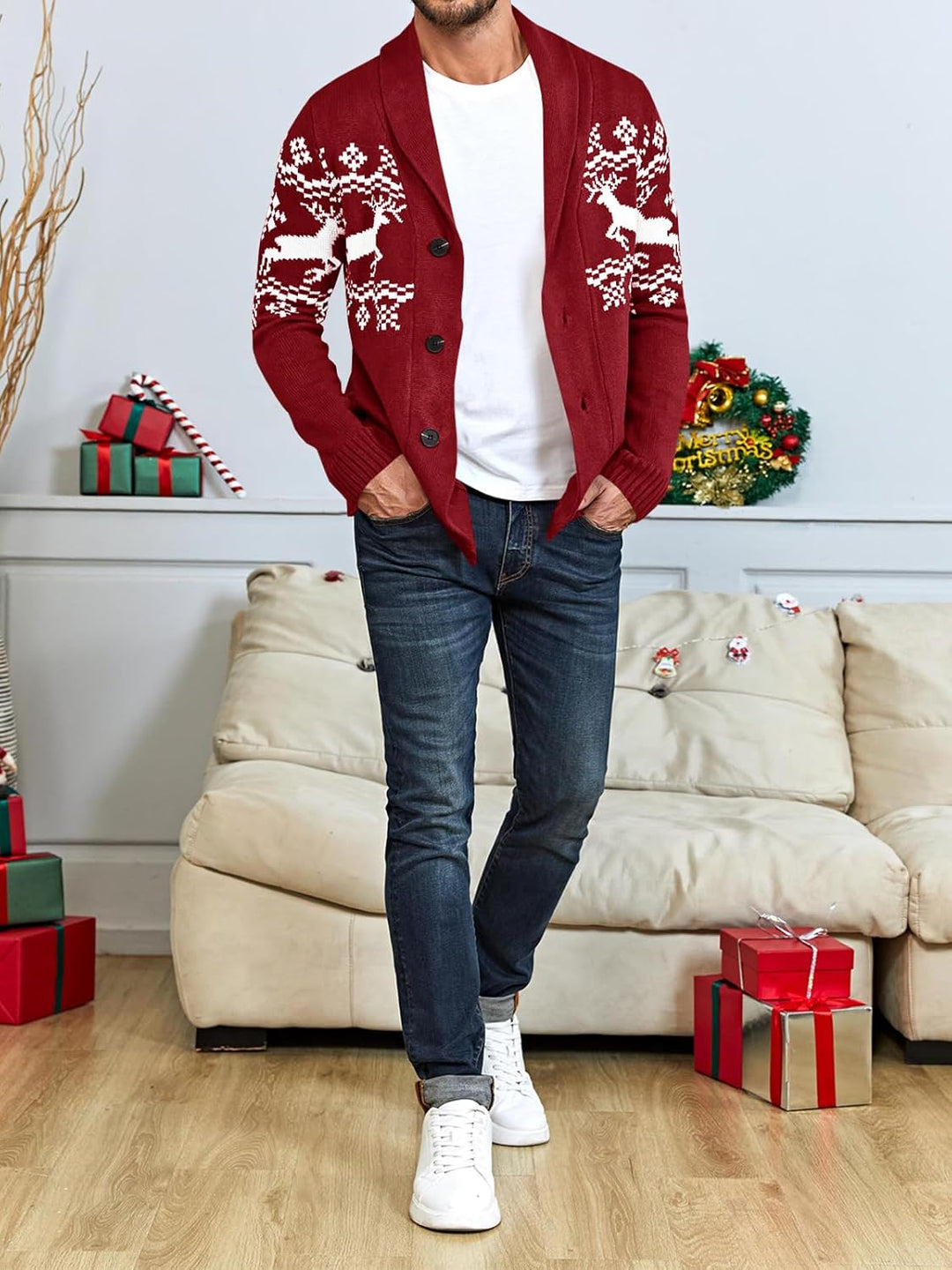 Comfortable Knitted Men's Cardigan - Lucas-Green-M-Nora Luxe