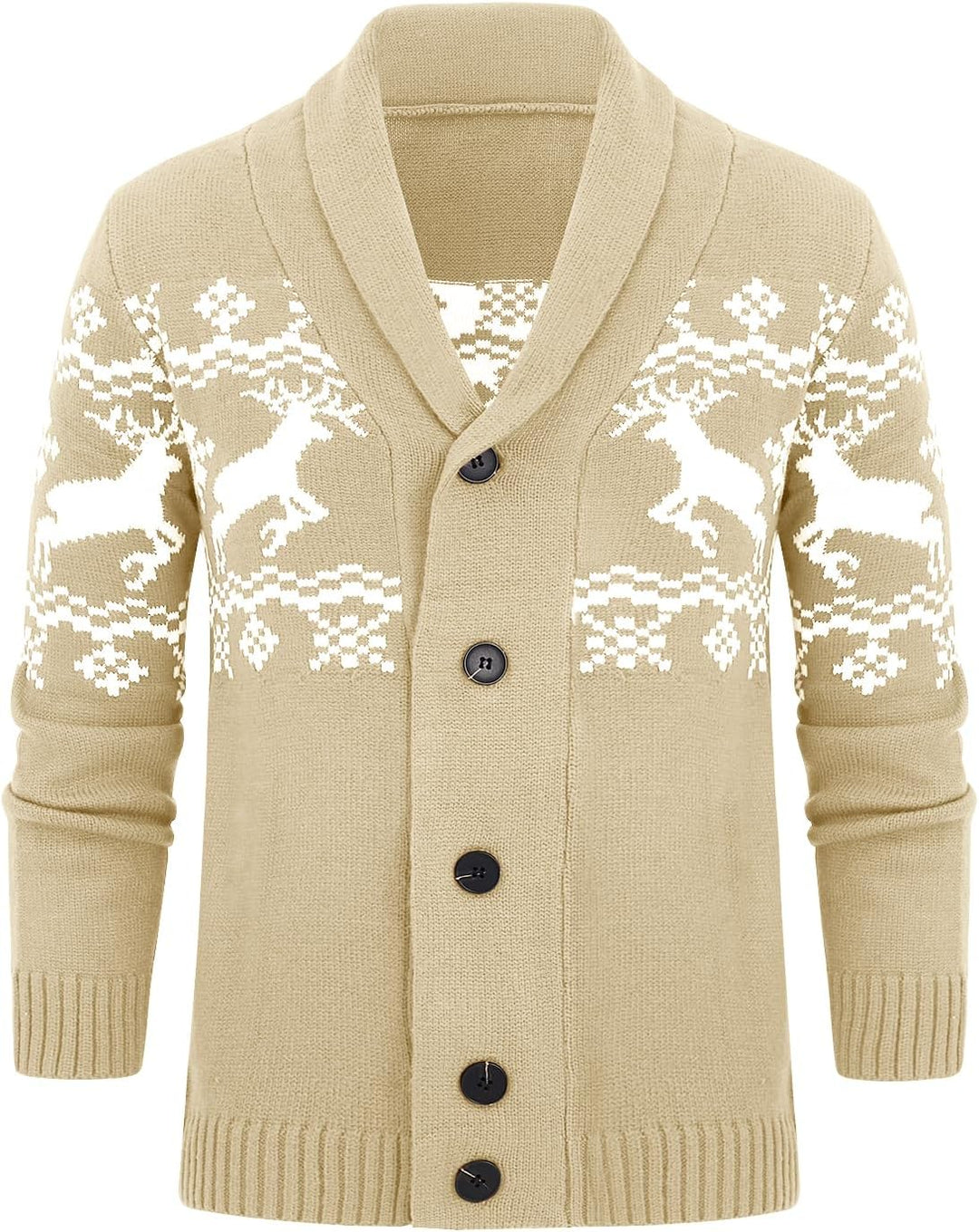 Comfortable Knitted Men's Cardigan - Lucas-Khaki-M-Nora Luxe