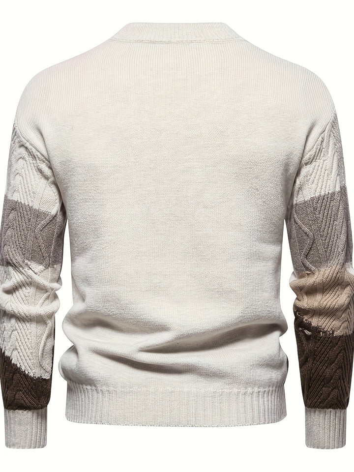 Comfortable Knitted Sweater for Men - Felix-Khaki-XS-Nora Luxe