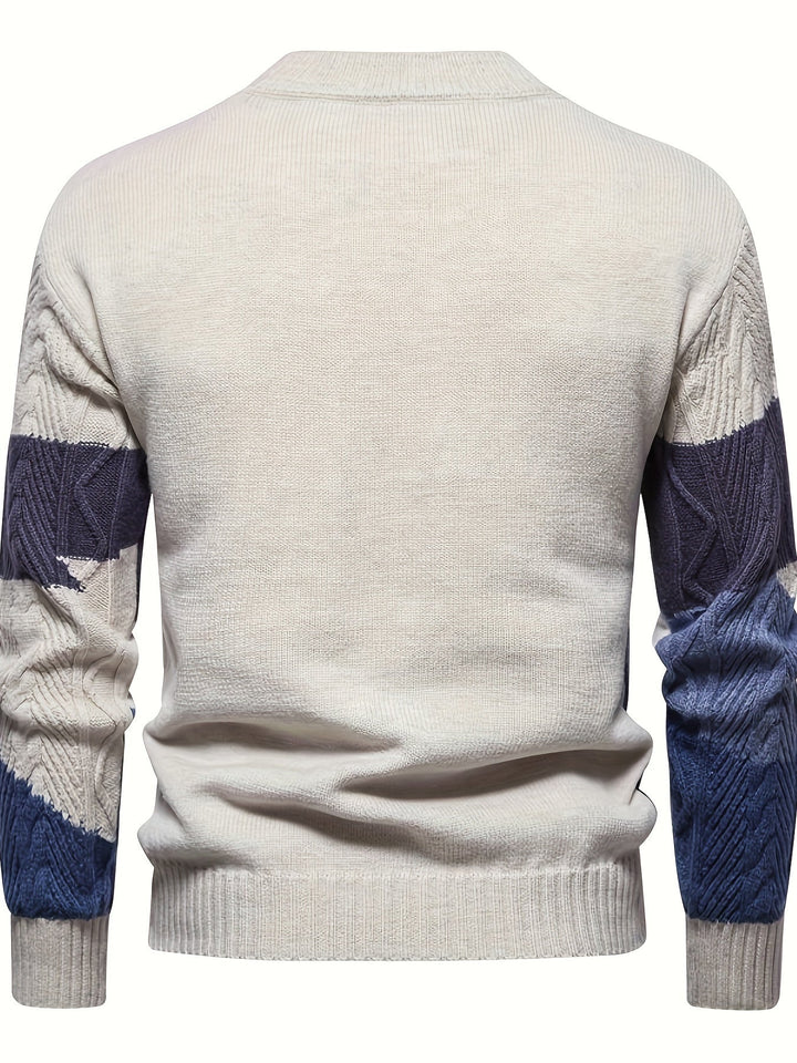 Comfortable Knitted Sweater for Men - Felix-Khaki-XS-Nora Luxe