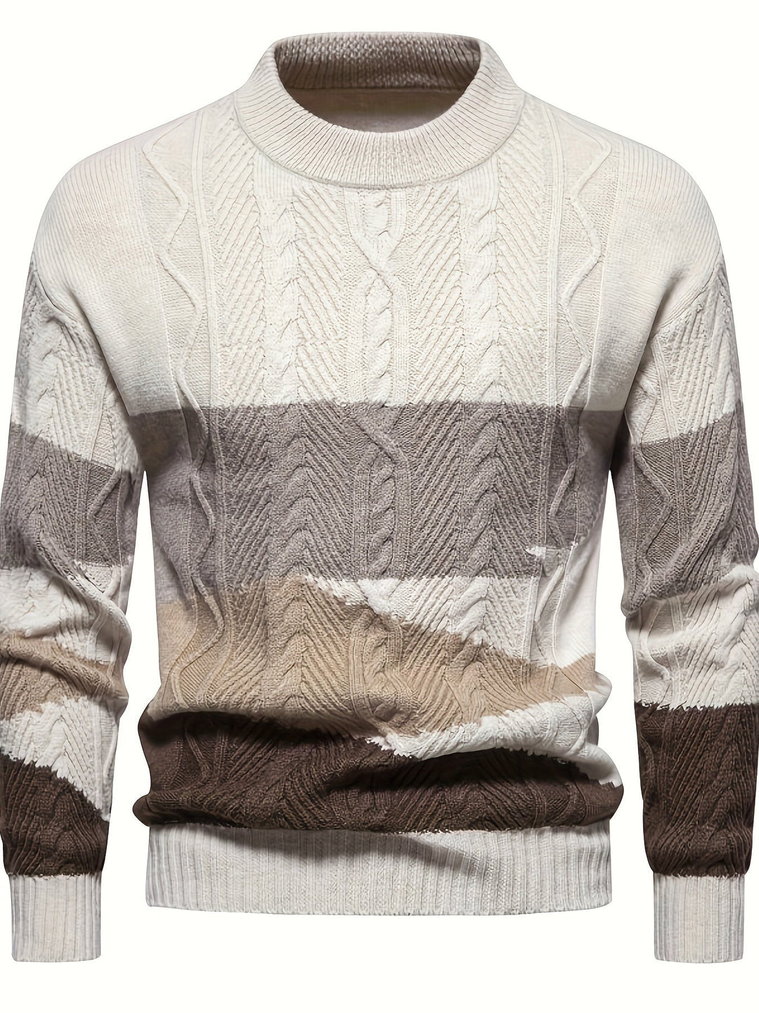 Comfortable Knitted Sweater for Men - Felix-Khaki-XS-Nora Luxe