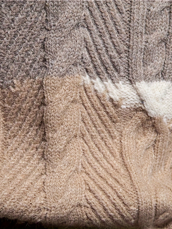 Comfortable Knitted Sweater for Men - Felix-Khaki-XS-Nora Luxe