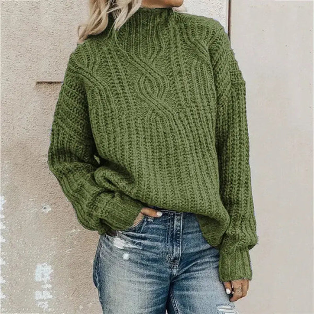Comfortable Knitted Women's Sweater - Lily-Green-One Size-Nora Luxe