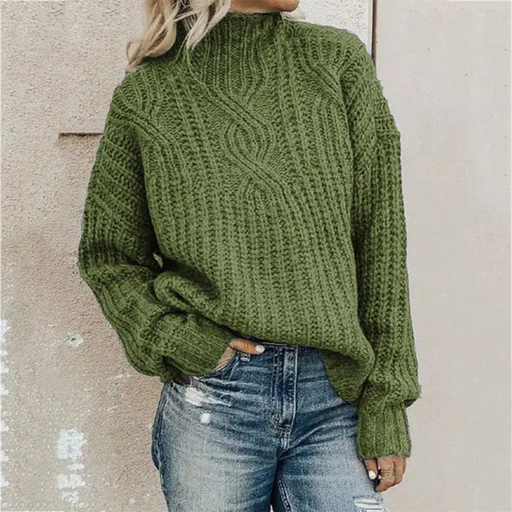 Comfortable Knitted Women's Sweater - Lily-Green-One Size-Nora Luxe