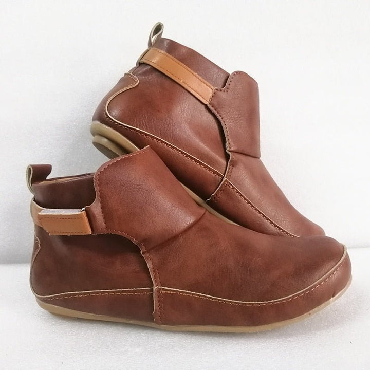 Comfortable Ladies Ankle Boots - ErgoFit-Dark brown-3.5-Nora Luxe