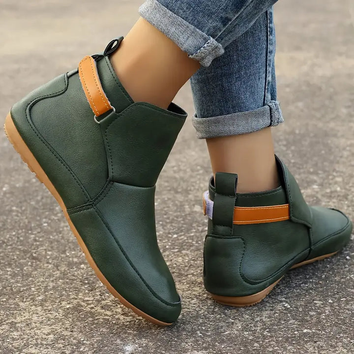 Comfortable Ladies Ankle Boots - ErgoFit-Green-3.5-Nora Luxe