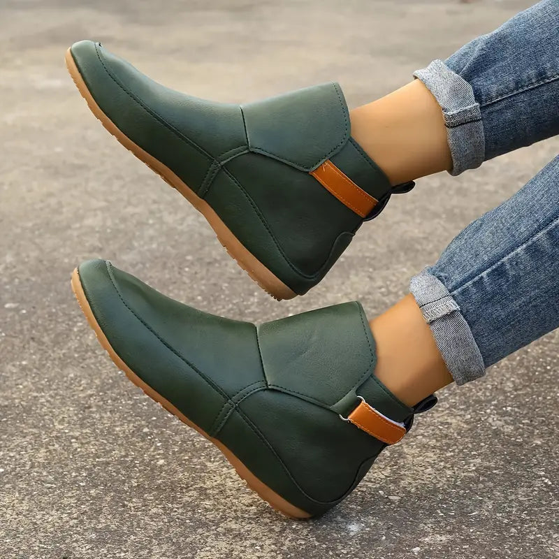 Comfortable Ladies Ankle Boots - ErgoFit-Green-3.5-Nora Luxe
